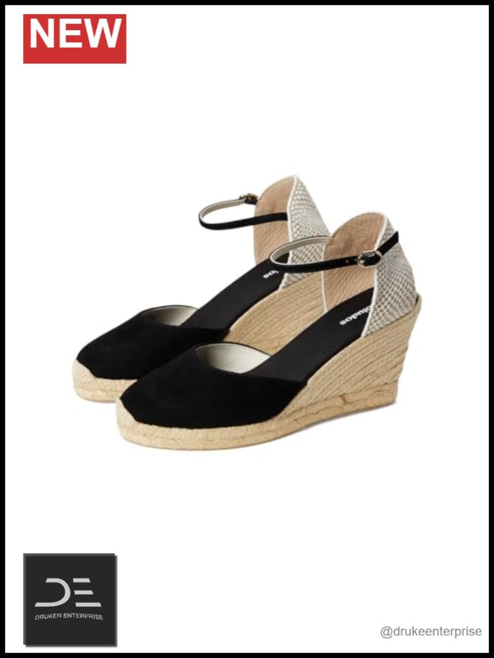 Soludos Marseille Wedge Espadrille Suede Ankle Strap Wedges